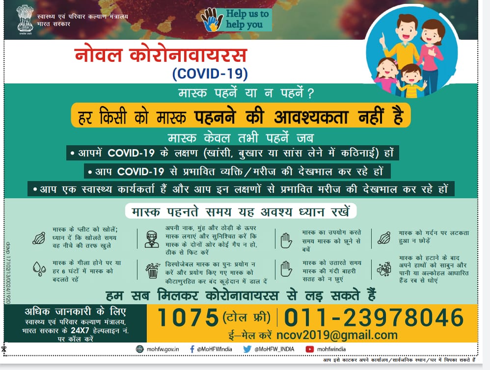 COVID 19_When to wear a Mask_Hindi Piramal Swasthya